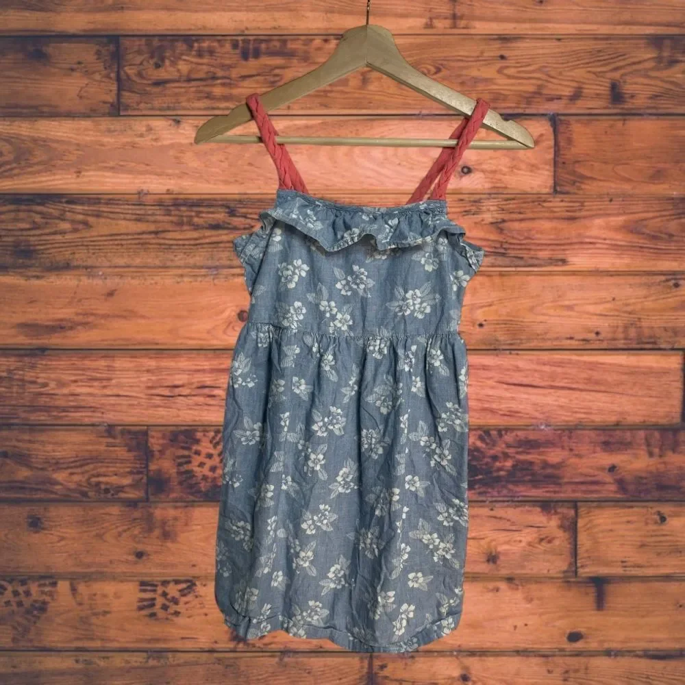 5 for $25🔥Gymboree Floral Denim Dress Girls Size‎ 10